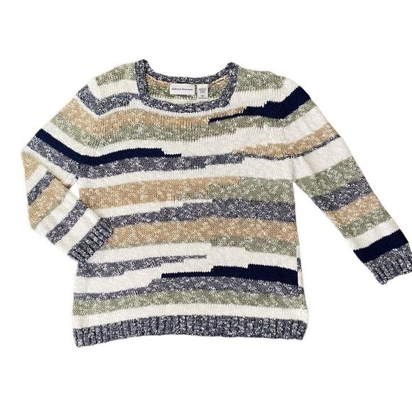 Alfred Dunner Long Sleeve Abstract Stripe Pattern Sweater. Size Medium. - Picture 1 of 8